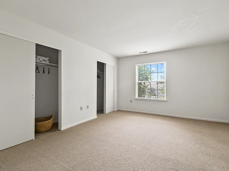 Large Bedroom with Dual Closets in the 1-Bedroom Floor Plan
