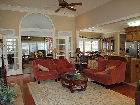 Great Room Has Hardwood Flooring