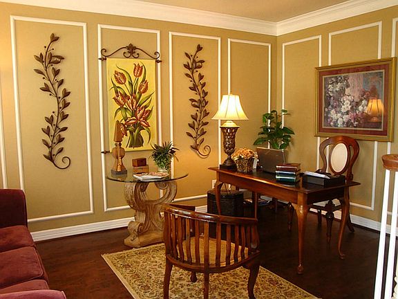 Formal Living room featuring plantation shutters