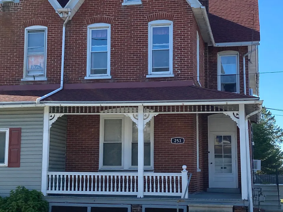 Street view of apartment.