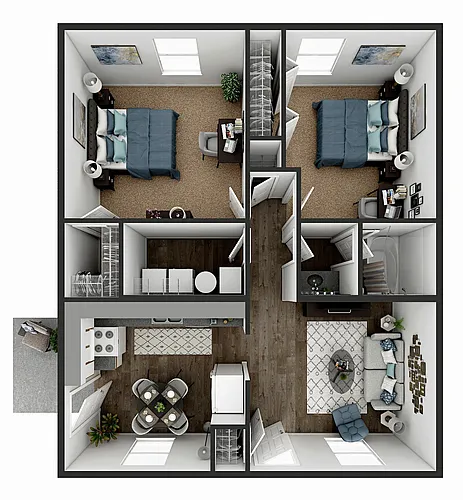 Floor plan Two Bedroom One Bathroom
