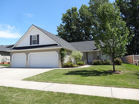 front with 3 car garage