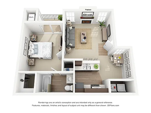 Floor plan One bedroom