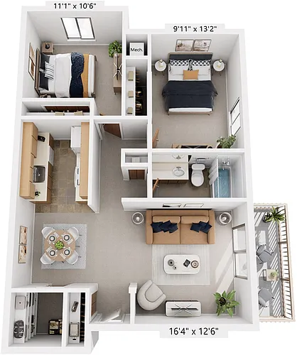 Floor plan Two Bedroom Seville