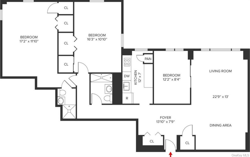 3 Bed 2 Bath Property, New York • 1,300 Sq Ft
