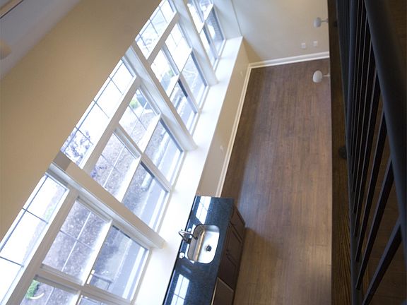 View from loft to living room