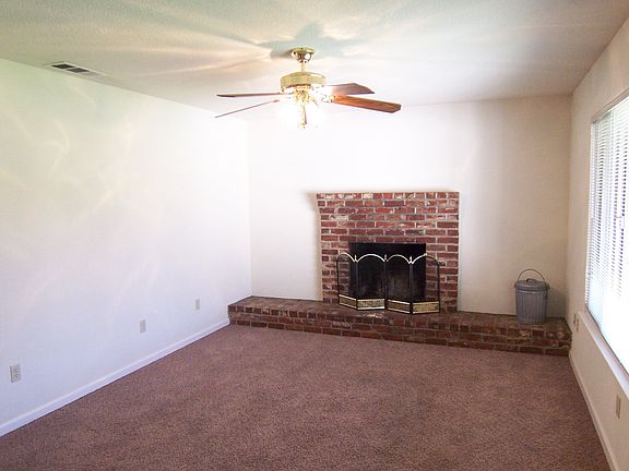 Living room with fireplace.