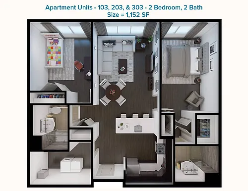 Floor plan 2 Bed 2 Bath