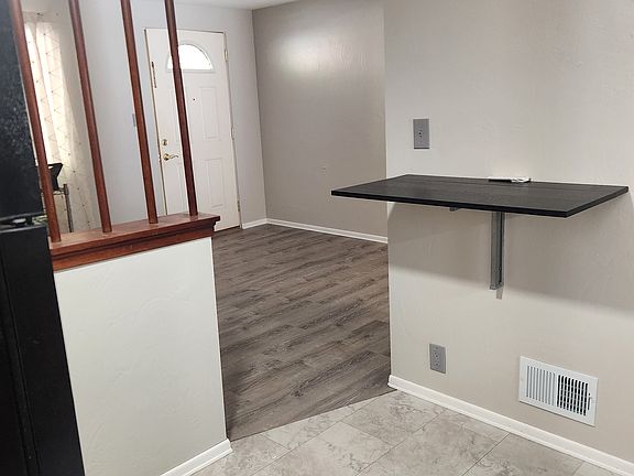 Kitchen wall mounted folding table.