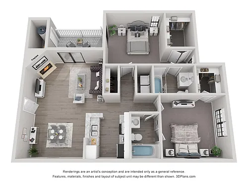 Floor plan 2 Bed 2 Bath
