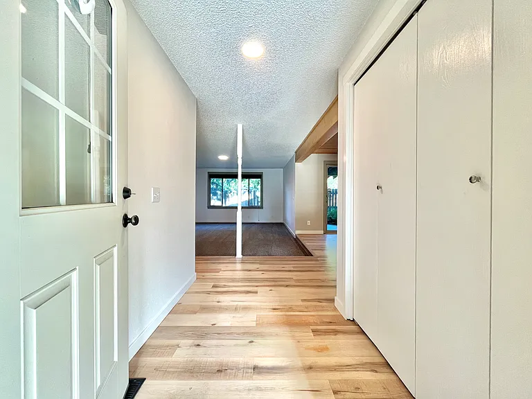 Entrance area with large coat closet.