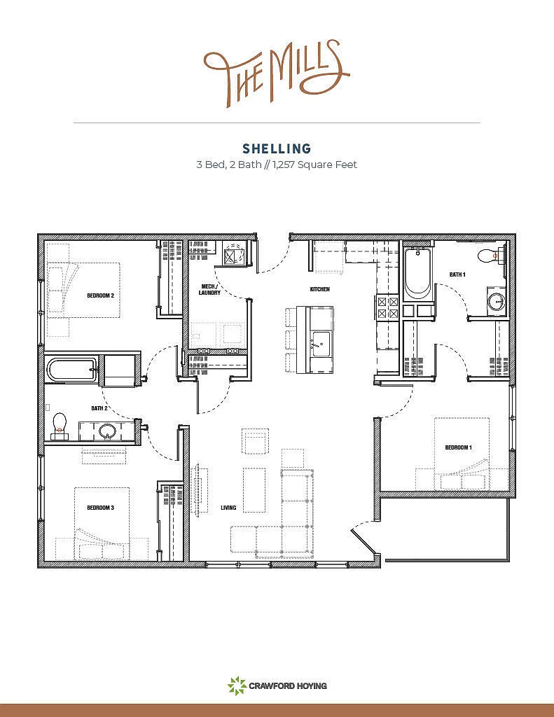 Floor plan Shelling