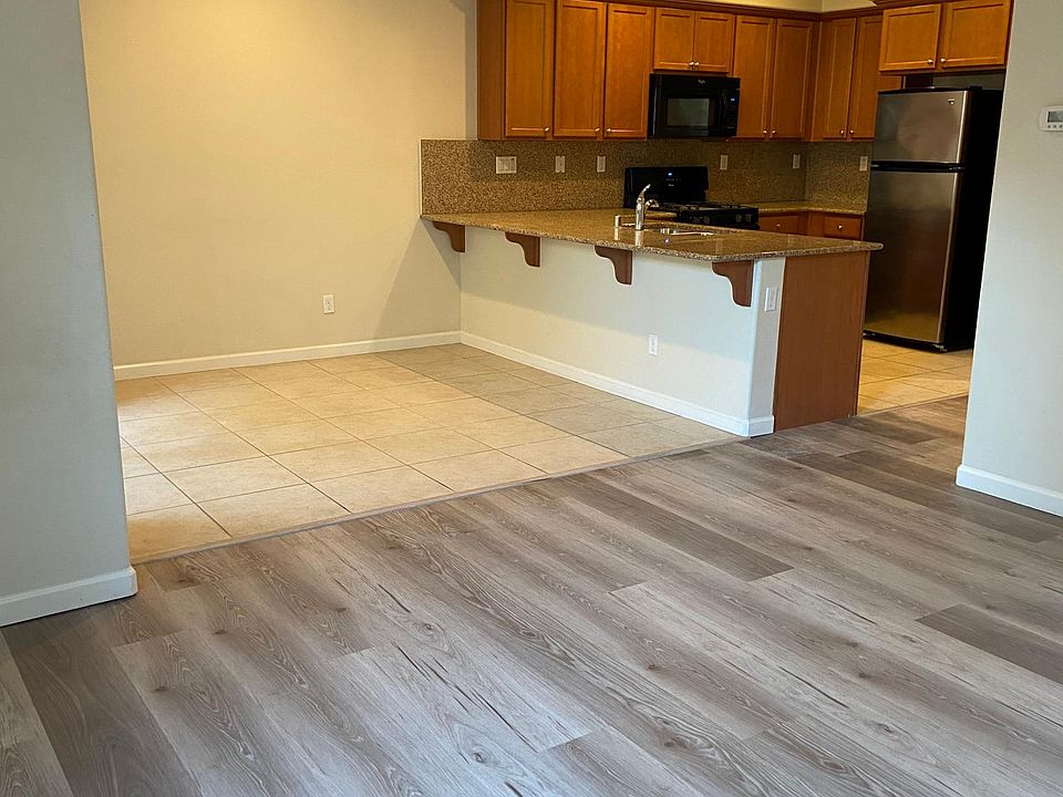 open kitchen, dining room and living room