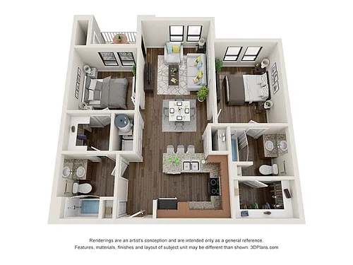 Floor plan 2 Bedroom A