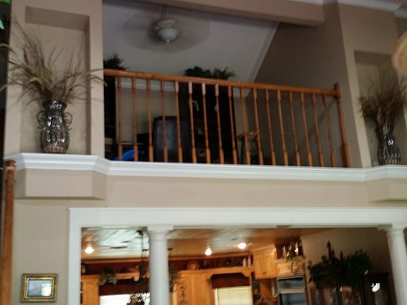 overlooking living room