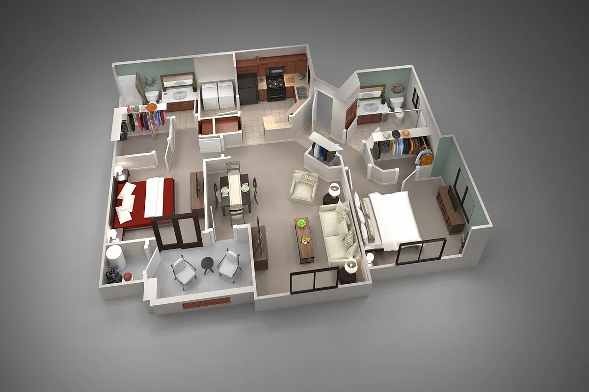 Floor plan Two Bedroom/Two Bath