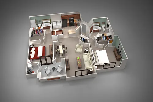 Floor plan Two Bedroom/Two Bath