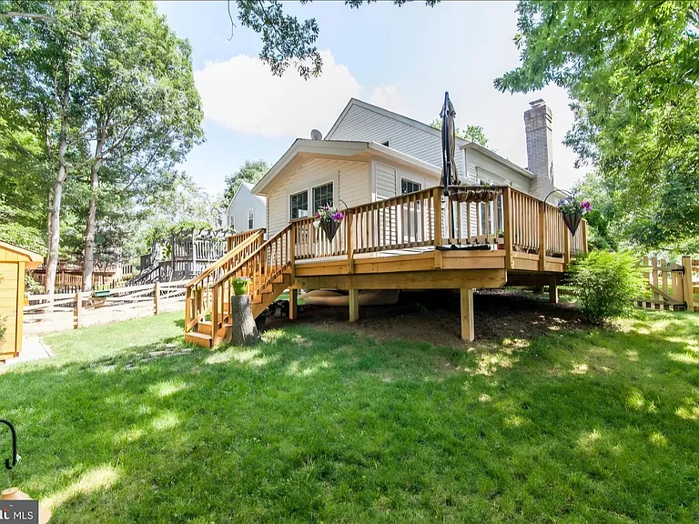 Back yard with deck and shed