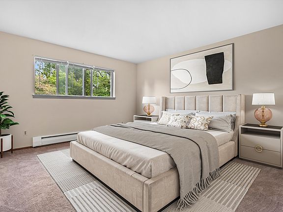 Virtually staged bedroom.