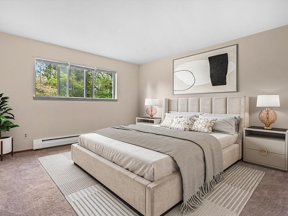 Virtually staged bedroom.