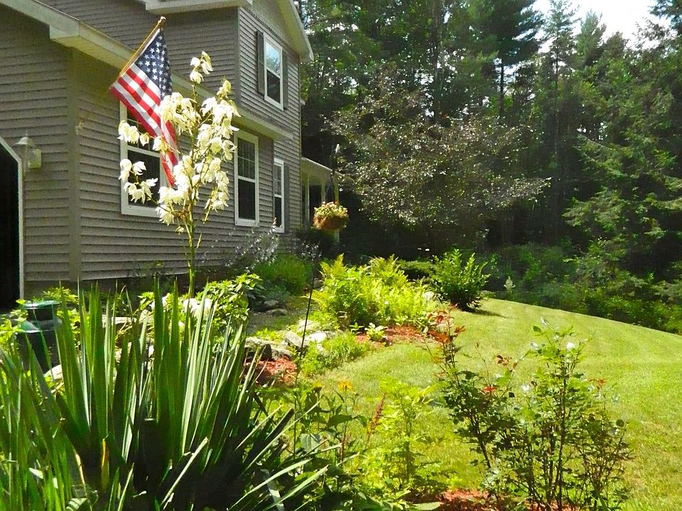 Front of the house facing the pond