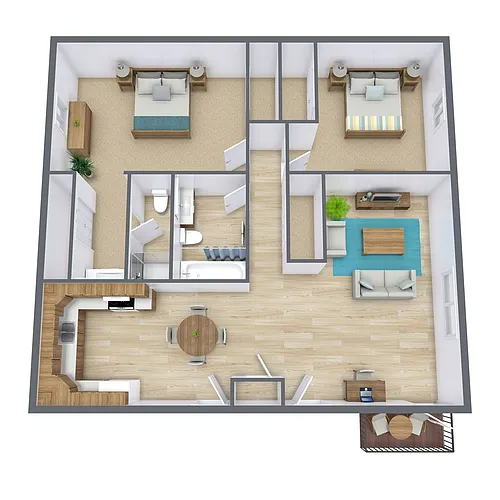 Floor plan Two Bedroom 22A