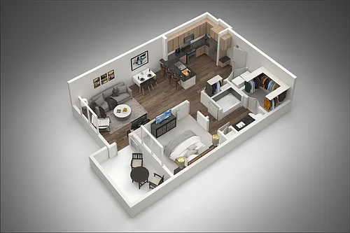Floor plan 1 Bed/1 Bath
