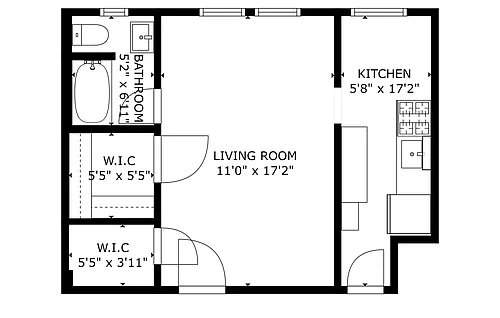 Floor plan Classic Middle Studio