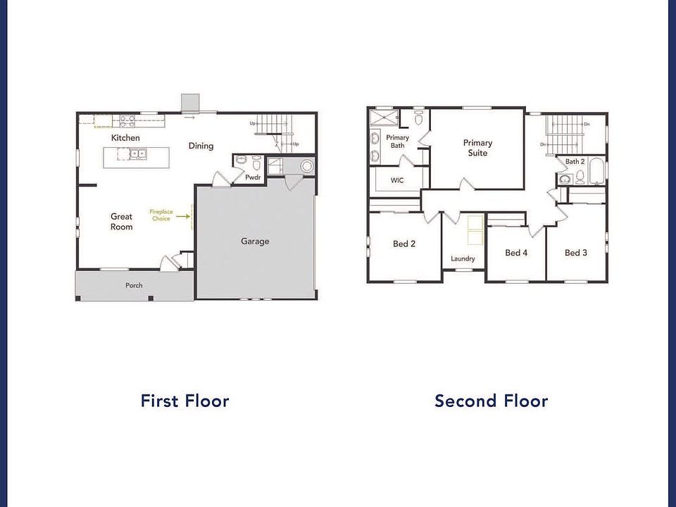 First and Second Floor renderings