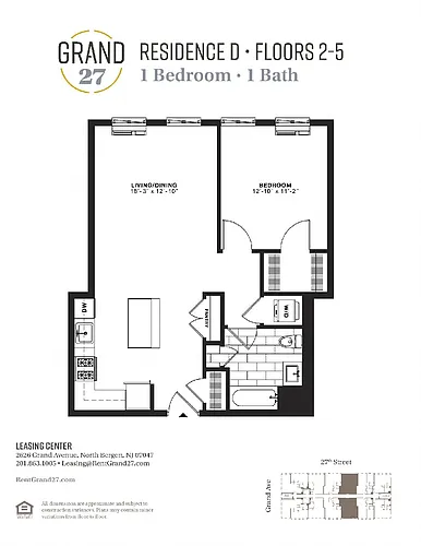 Floor plan 1 Bedroom 1 Bathroom D