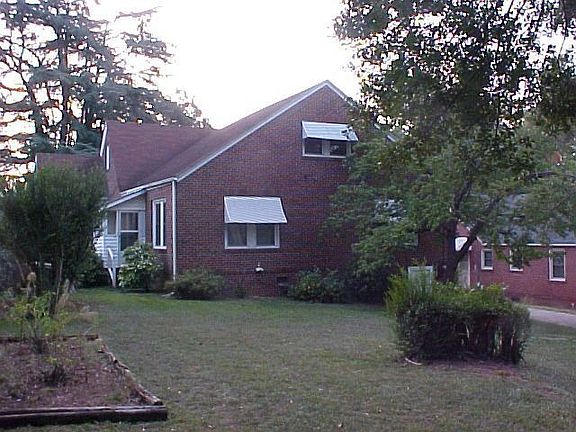 back yard facing house