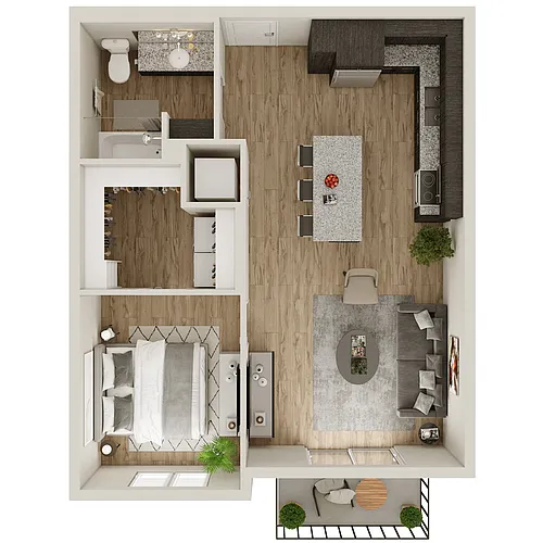 Floor plan One Bedroom Platinum