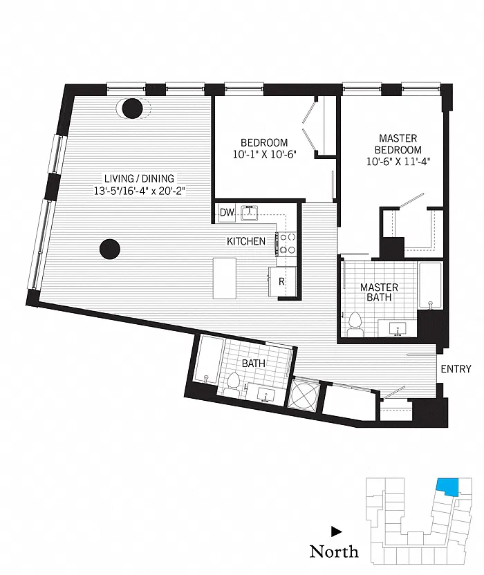 Floor plan 2 Bed - 2 Bath | b04