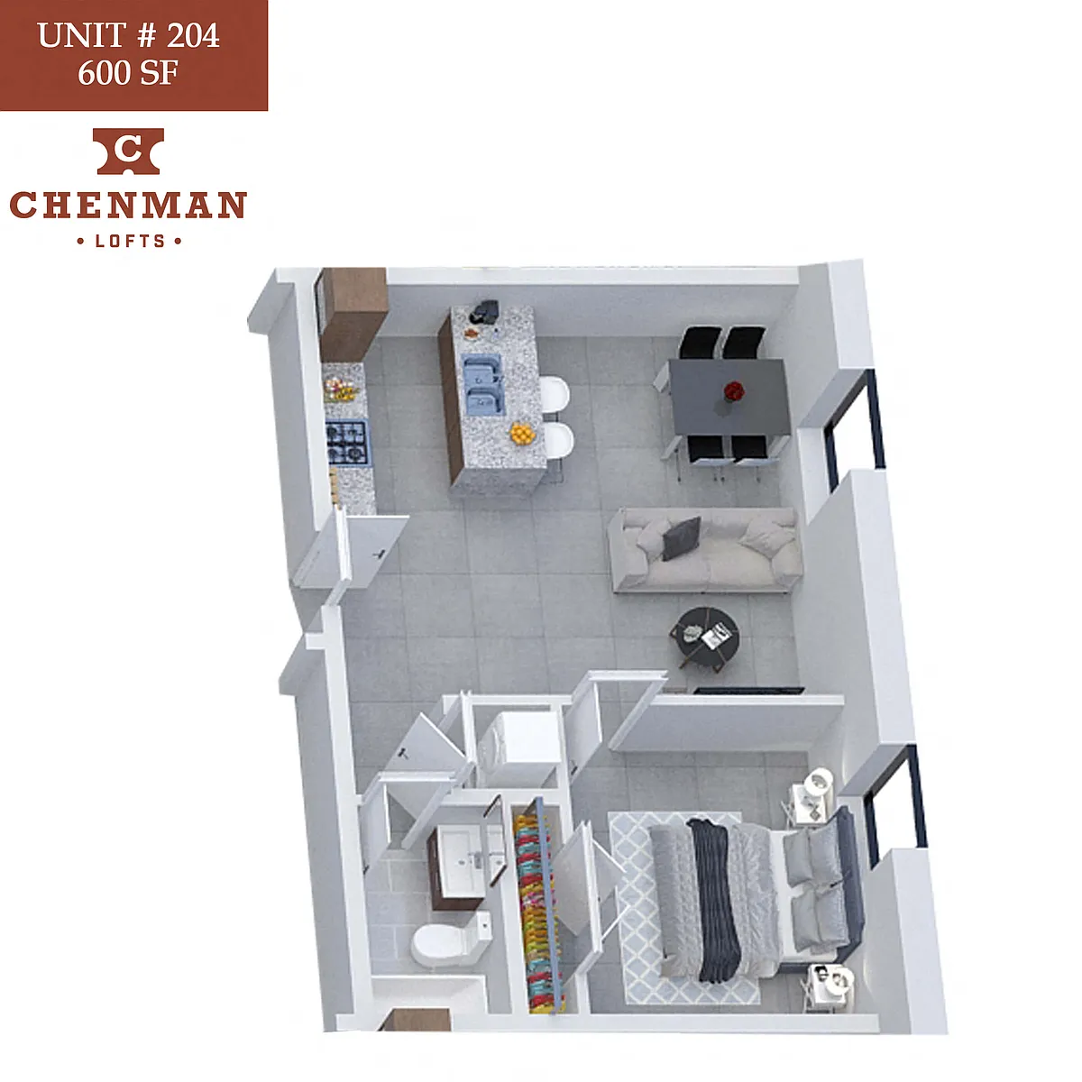 Floor plan Chenman Lofts 204