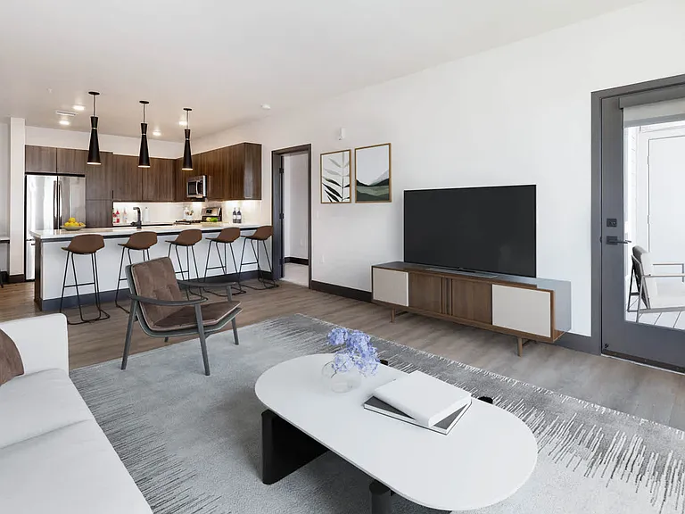 Living Room with Balcony and Hard Surface Flooring
