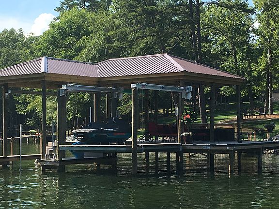 Dock with boat, jet ski lift