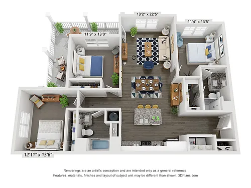 Floor plan 3 Bedroom 2 Bathroom