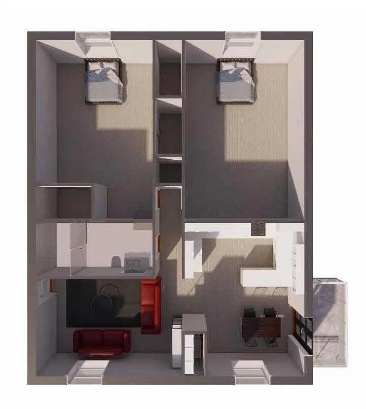 Floor plan 2 Bedroom Premium Balcony