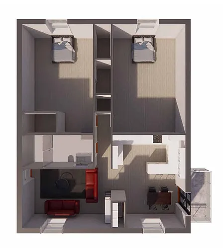 Floor plan 2 Bedroom Premium Balcony