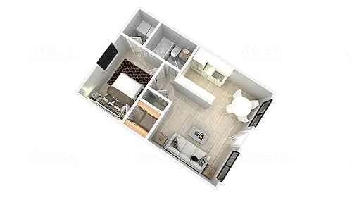Floor plan 1 Bedroom Renovated