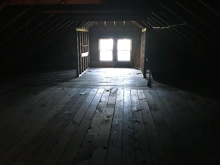 Attic. Half of attic available for storage.