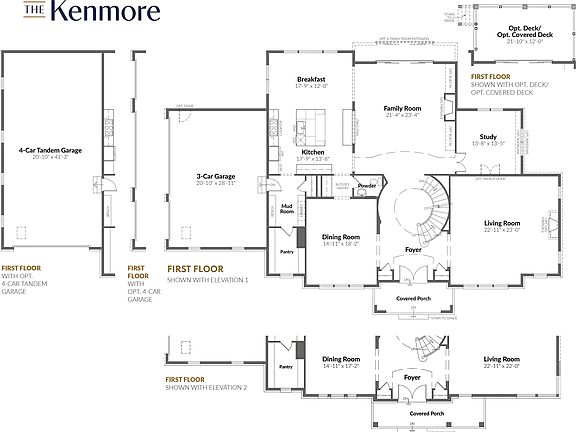 The Kenmore Floor Plan, 4 BR, 4 BA, 3-Car Garage, Single Family Homes by Craftmark Homes