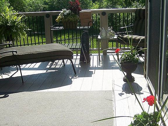 Deck over-looking wooded are