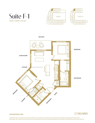 Floor plan F1-2 Bed