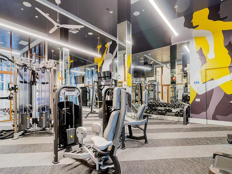 24/7 all-access fitness center with state-of-the-art cardio machines and free weights.