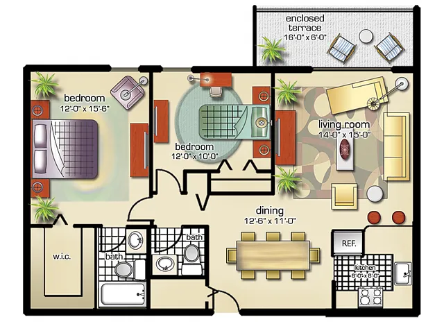 Floor plan Phase I, Model C