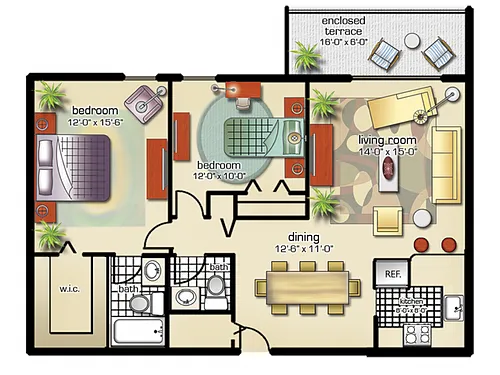 Floor plan Phase I, Model C