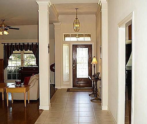 Tiled entry hall...
