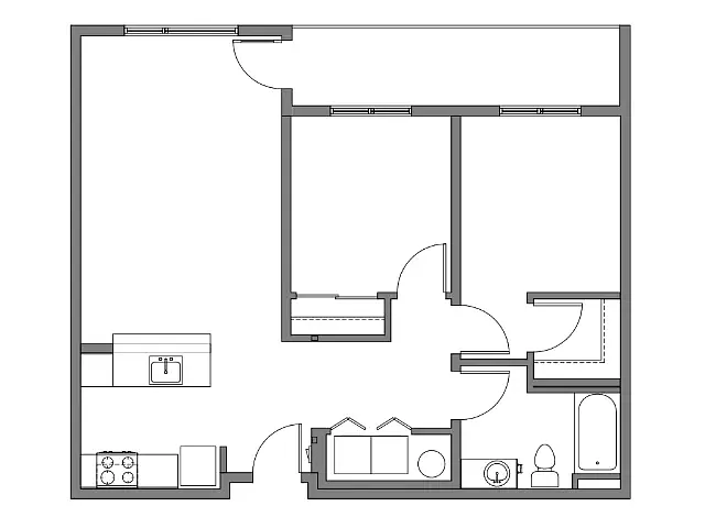Floor plan TWO BEDROOM
