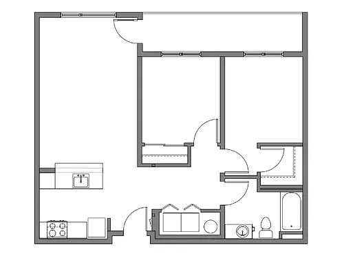 Floor plan TWO BEDROOM